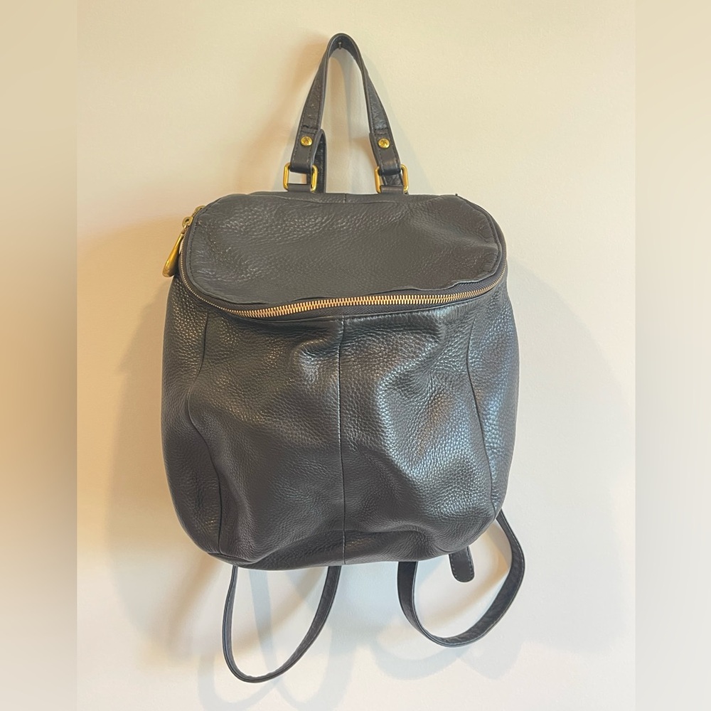 HOBO Black Leather Backpack